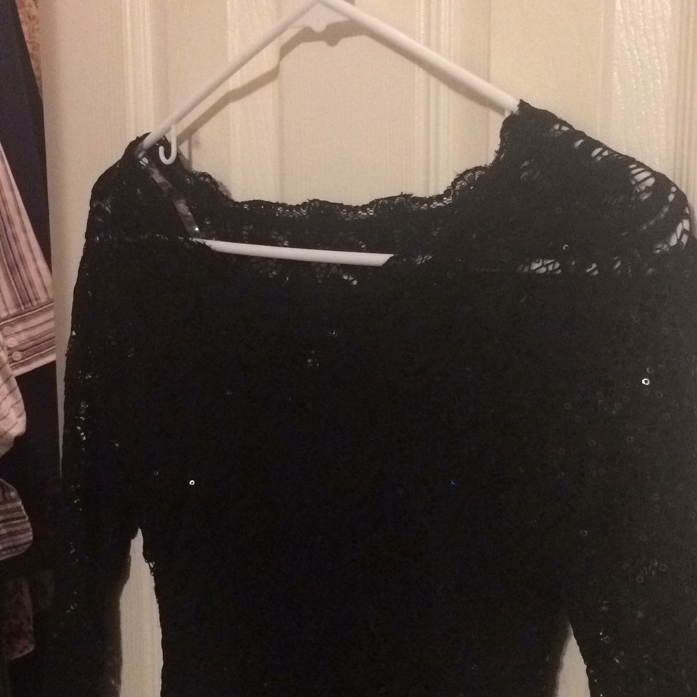 Sequin Hearts Black Dress